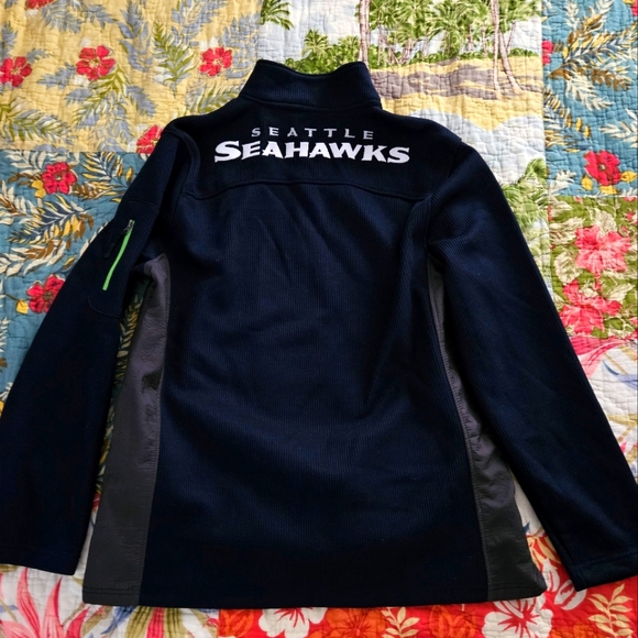 Seattle Seahawks NFL Team Apparel Quarter Zip Fleece Pullover Size Large Navy - Picture 7 of 10